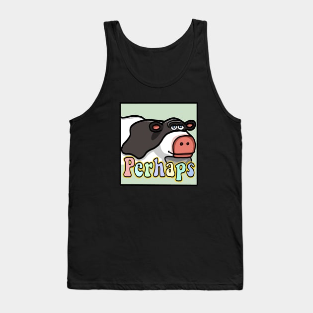 Perhaps Cow - Multicolor Tank Top by KatiaMart